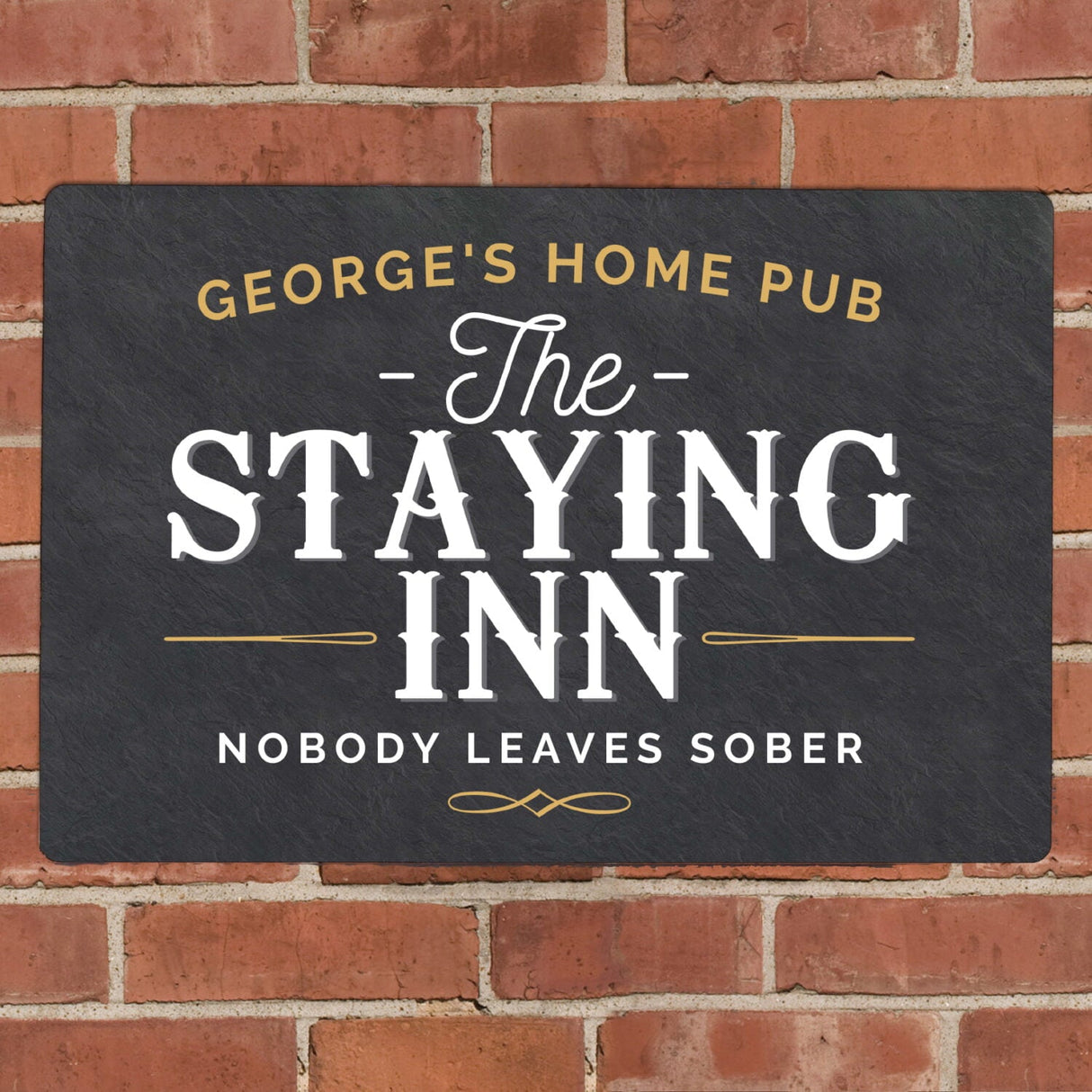 Personalised Staying Inn Aluminium Sign: 1 - Signs & Plaques By Gift Moments