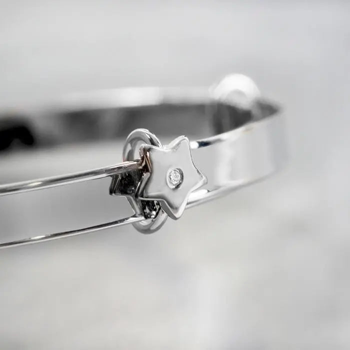 Personalised Sterling Silver Diamante Star Bracelet: 5 - Bracelets By Gift Moments