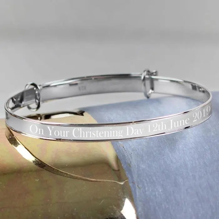 Personalised Sterling Silver Diamante Star Bracelet: 4 - Bracelets By Gift Moments