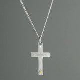 Personalised Silver Cross with Gold Heart Necklace: 1 - Necklaces By Gift Moments