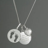 Personalised Silver Footprints & Heart Necklace: 1 - Necklaces By Gift Moments