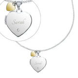 Personalised Sterling Silver Heart Locket Necklace: 6 - Necklaces By Gift Moments