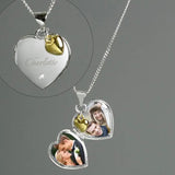 Personalised Sterling Silver Heart Locket Necklace: 2 - Necklaces By Gift Moments