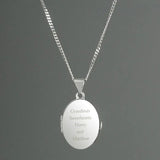 Personalised Sterling Silver Oval Locket Necklace: 1 - Necklaces By Gift Moments