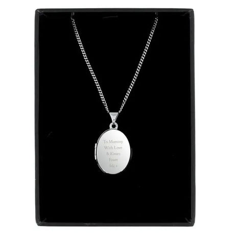 Personalised Sterling Silver Oval Locket Necklace: 7 - Necklaces By Gift Moments