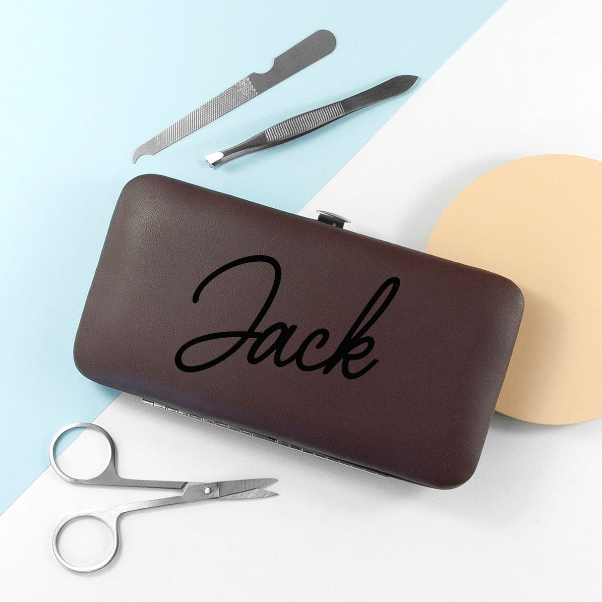 Personalised Stylish Manicure Sets: 3 - Brown - Accessories By Gift Moments