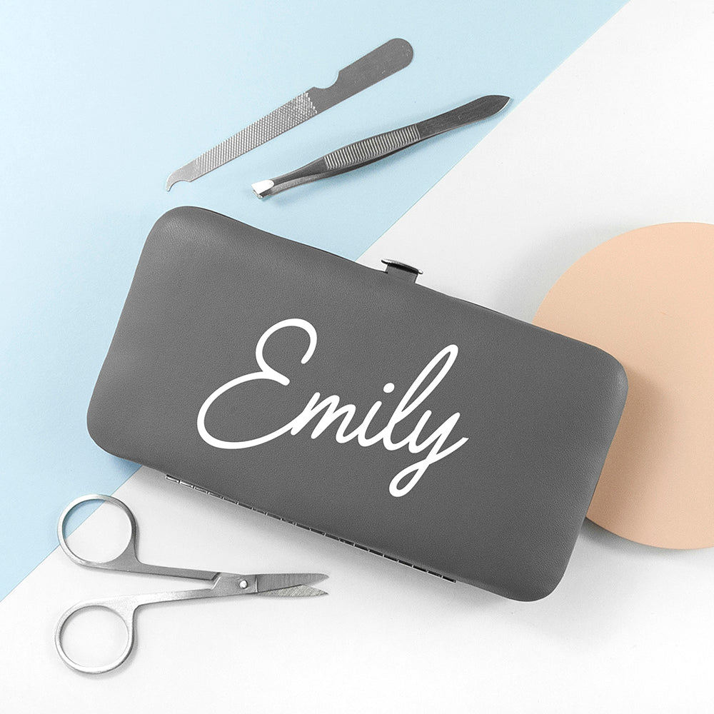 Personalised Stylish Manicure Sets: 2 - Grey - Accessories By Gift Moments