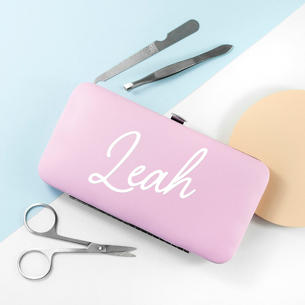 Personalised Stylish Manicure Sets: 4 - Pink - Accessories By Gift Moments