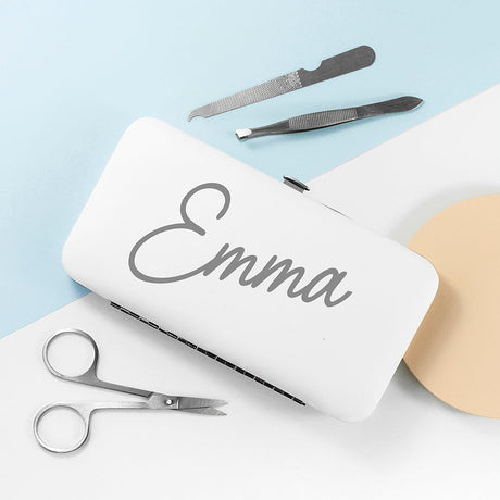 Personalised Stylish Manicure Sets: 5 - White - Accessories By Gift Moments