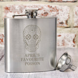 Personalised Sugar Skull Hip Flask: 1 - Hip Flasks By Gift Moments