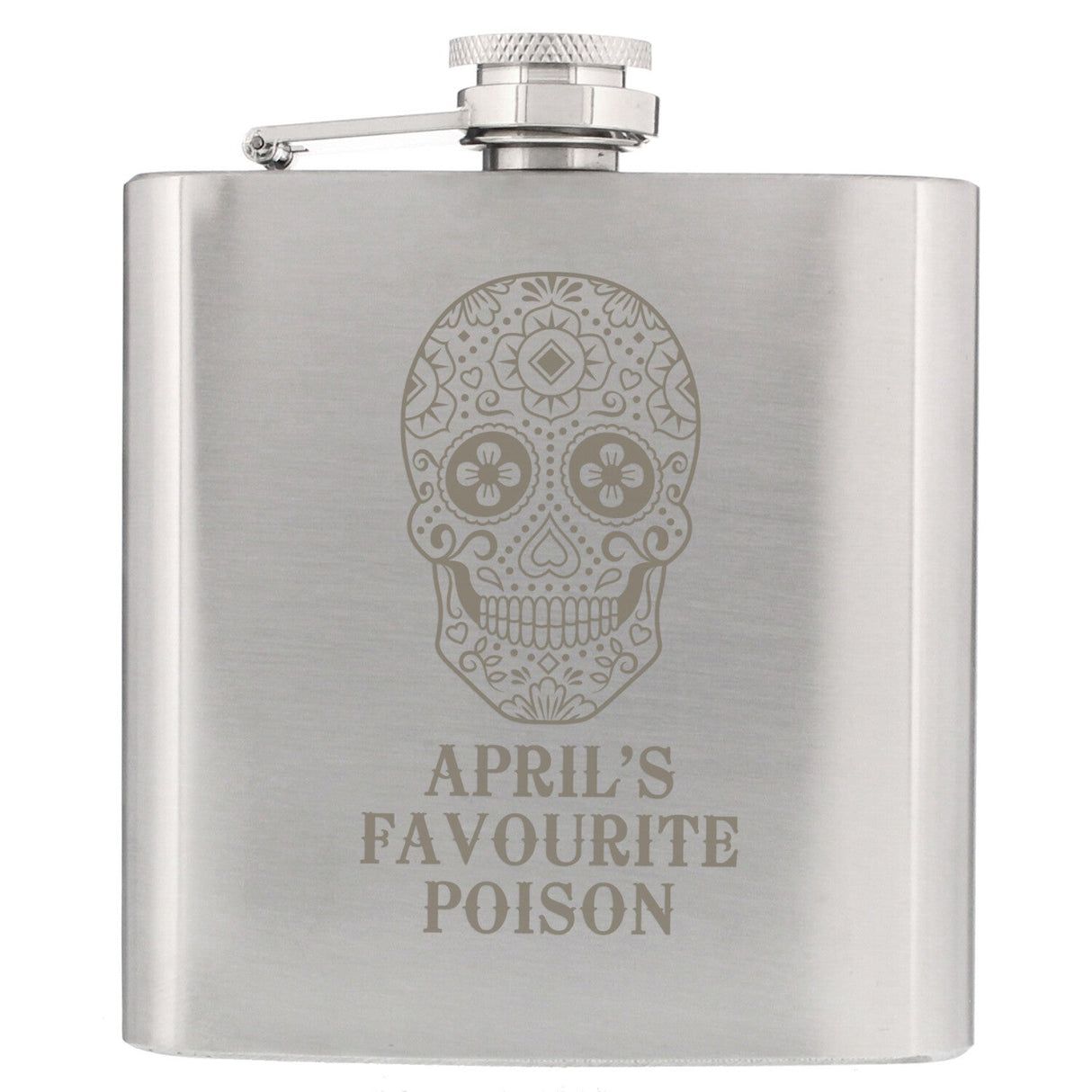 Personalised Sugar Skull Hip Flask: 4 - Hip Flasks By Gift Moments