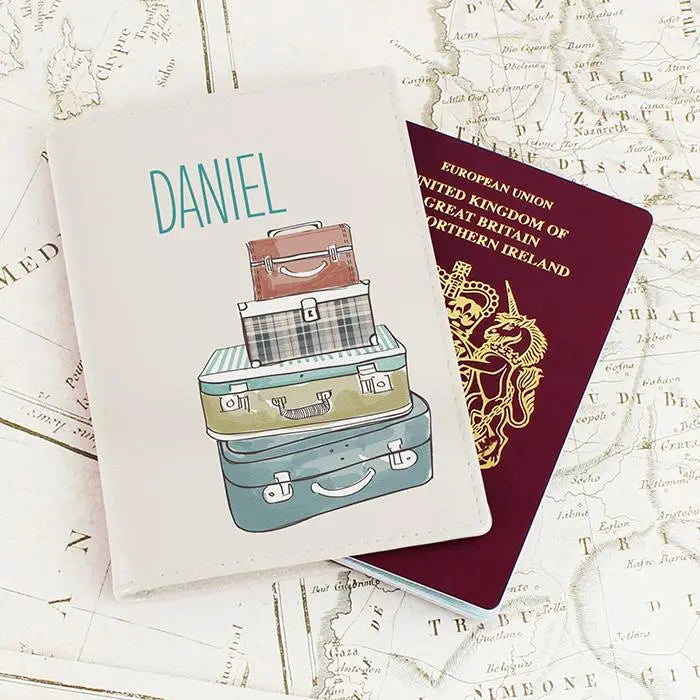 Personalised Cream Leather Passport Holder: 1 - Passport Holders By Gift Moments