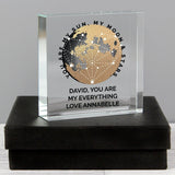 Personalised Moon and Heart Crystal Token: 2 - Crystal Tokens By Gift Moments