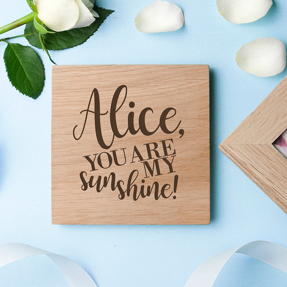 Personalised My Sunshine Oak Photo Cube: 2 - Photo Cubes By Gift Moments