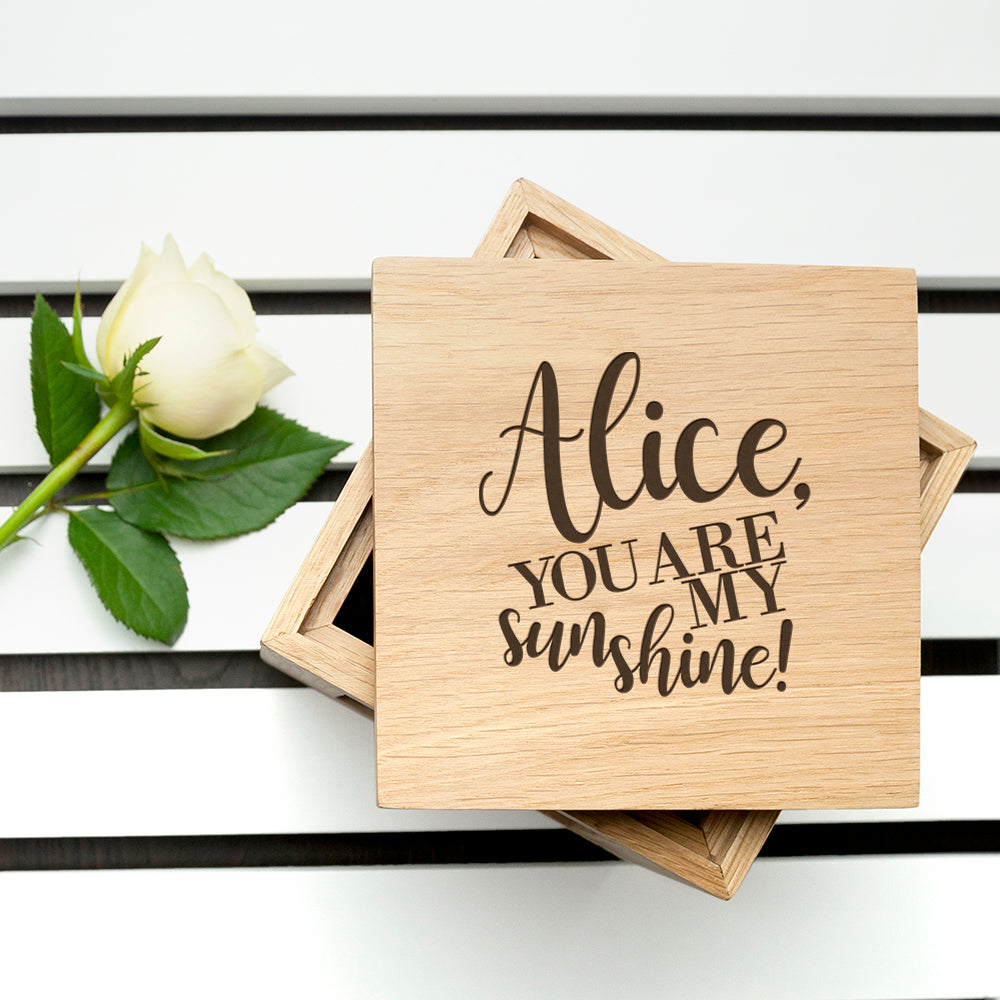 Personalised My Sunshine Oak Photo Cube: 1 - Photo Cubes By Gift Moments