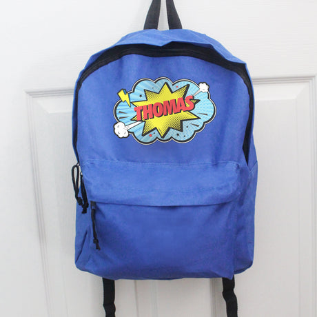 Personalised Superhero Blue Kids Backpack: 4 - Kids Bags By Gift Moments