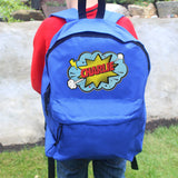 Personalised Superhero Blue Kids Backpack: 3 - Kids Bags By Gift Moments