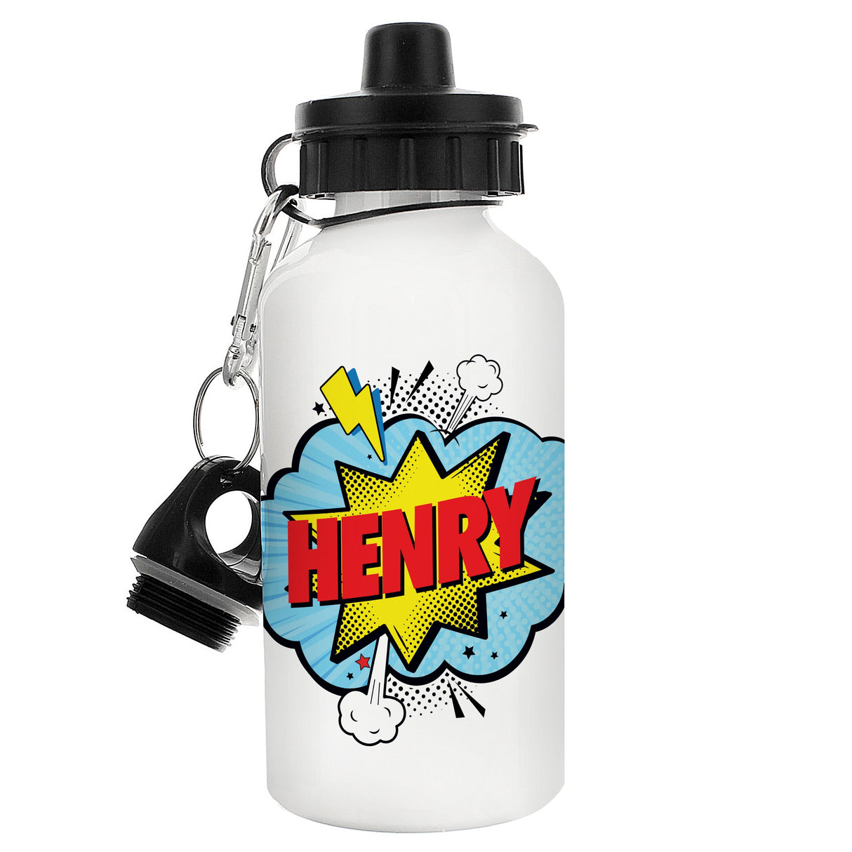 Personalised Superhero Aluminium Drinks Bottle: 5 - Kids Bottles By Gift Moments