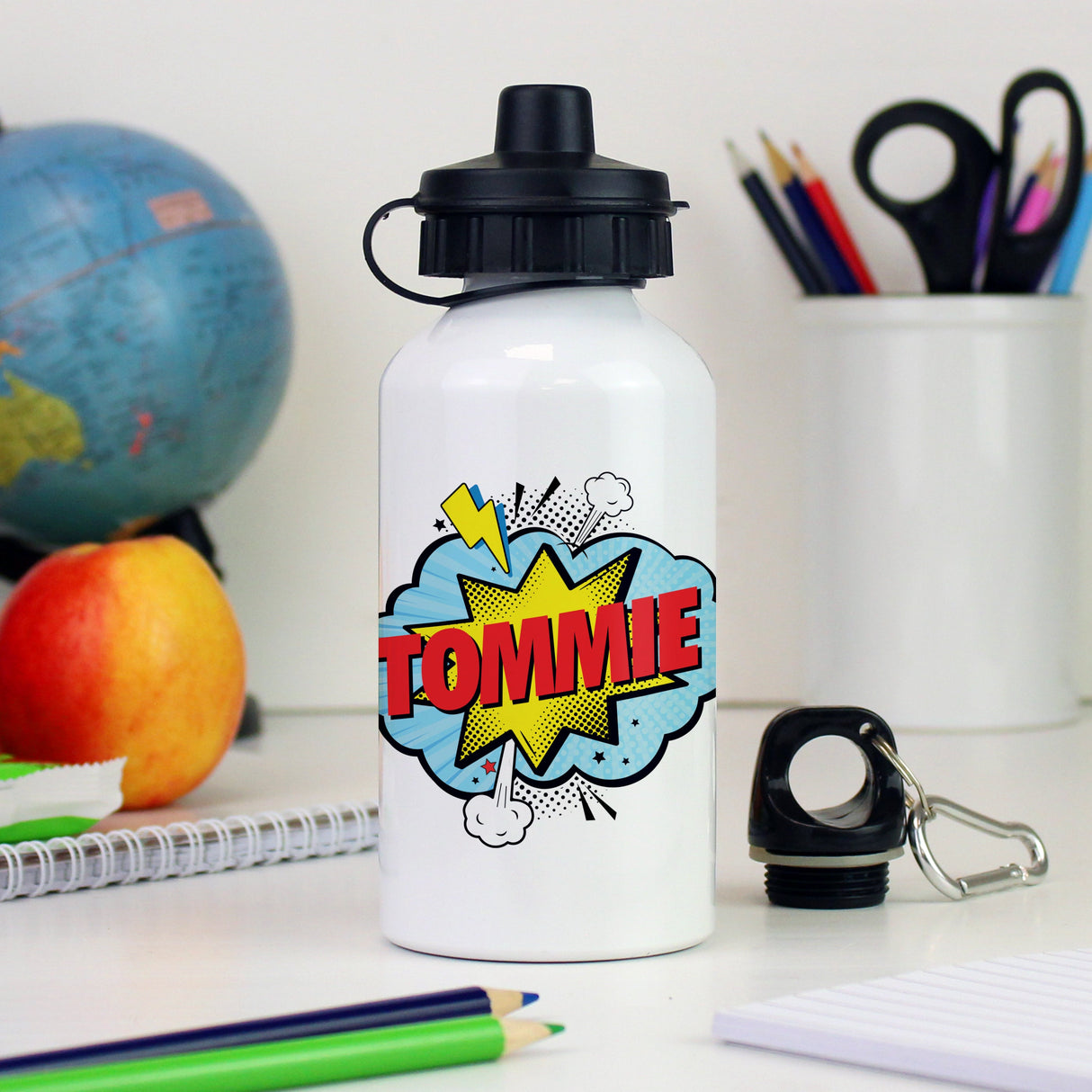 Personalised Superhero Aluminium Drinks Bottle: 1 - Kids Bottles By Gift Moments