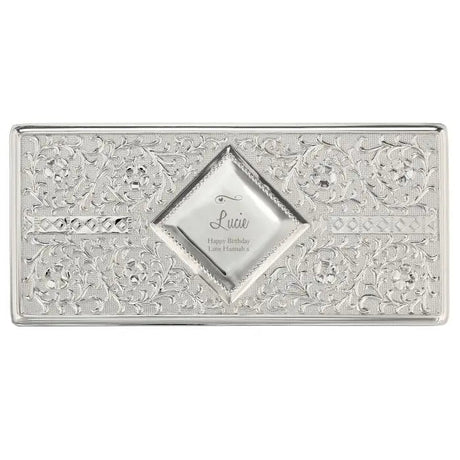 Personalised Swirls & Hearts Antique Silver Plated Jewellery Box: 6 - Jewellery Boxes By Gift Moments