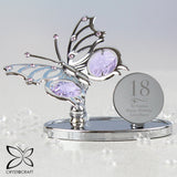 Personalised Silver-Plated Swirls & Hearts Butterfly: 1 - Keepsakes By Crystocraft