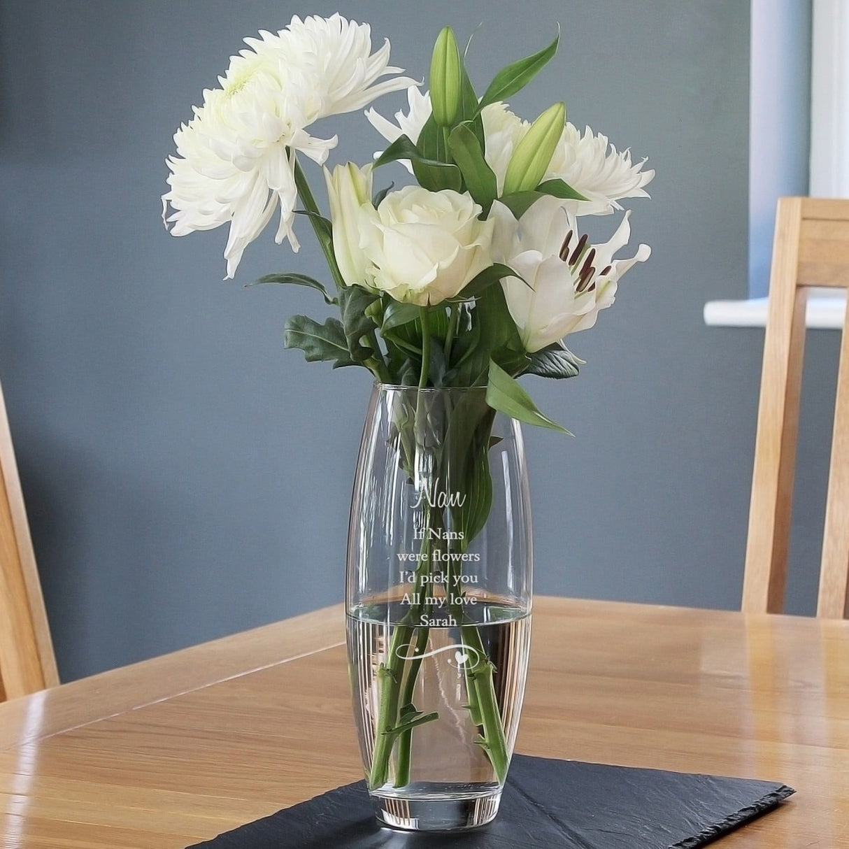 Personalised Swirls & Hearts Bullet Vase: 3 - Vases By Gift Moments