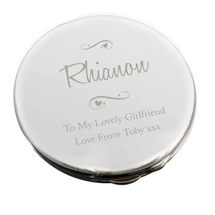 Personalised Swirls & Hearts Compact Mirror: 4 - Compact Mirrors By Gift Moments