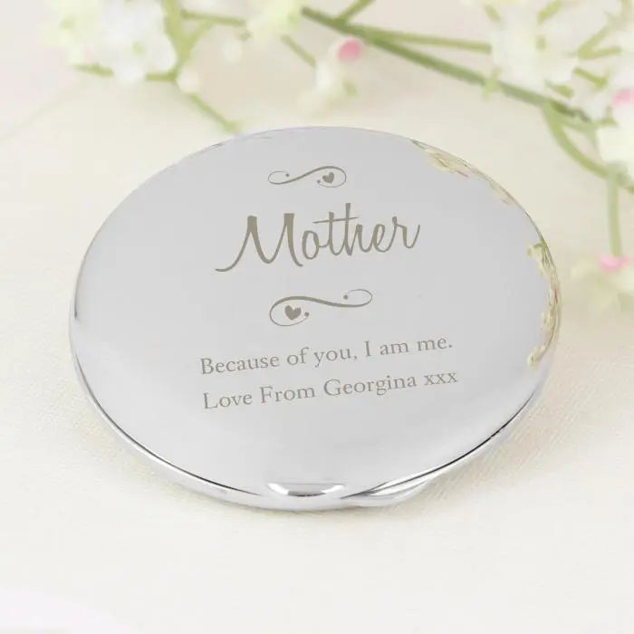 Personalised Swirls & Hearts Compact Mirror: 2 - Compact Mirrors By Gift Moments