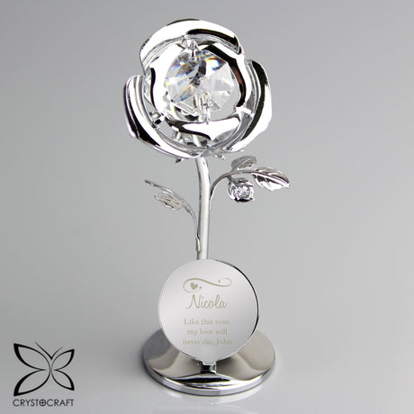 Personalised Crystocraft Rose Ornament: 4 - Ornaments By Crystocraft