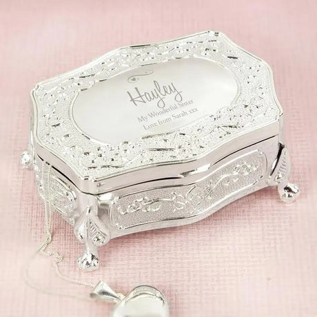 Personalised Antique Swirls & Hearts Trinket Box: 6 - Trinket Boxes By Gift Moments