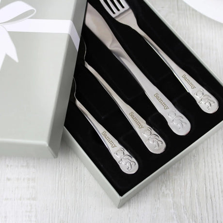 Personalised Teddy Cutlery Set for Kids: 3 - Cutlery Sets By Gift Moments