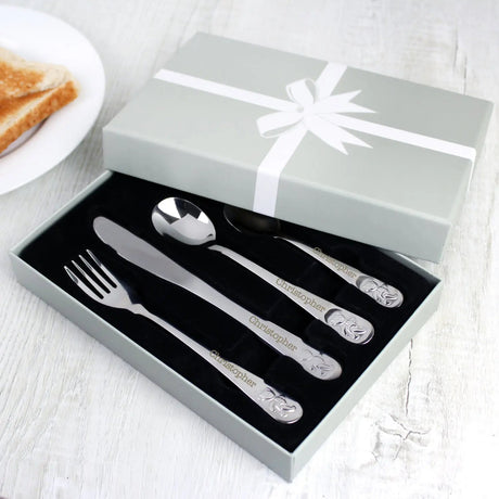 Personalised Teddy Cutlery Set for Kids: 1 - Cutlery Sets By Gift Moments