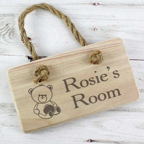 Personalised Teddy Bear Wooden Sign: 1 - Signs & Plaques By Gift Moments