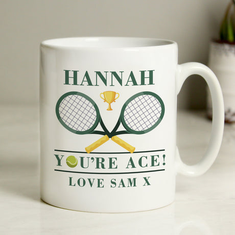 Personalised Tennis Mug - You’re Ace: 3 - Mugs By Gift Moments