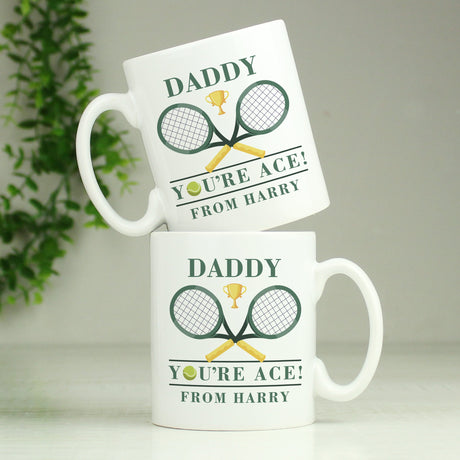 Personalised Tennis Mug - You’re Ace: 2 - Mugs By Gift Moments