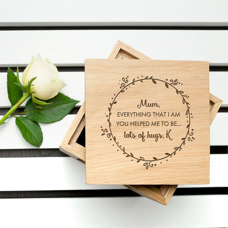 Personalised Oak Photo Cube for Mum: 4 - Photo Cubes By Gift Moments