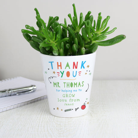 Personalised Thank You Teacher Plant Pot: 3 - Pots & Planters By Gift Moments