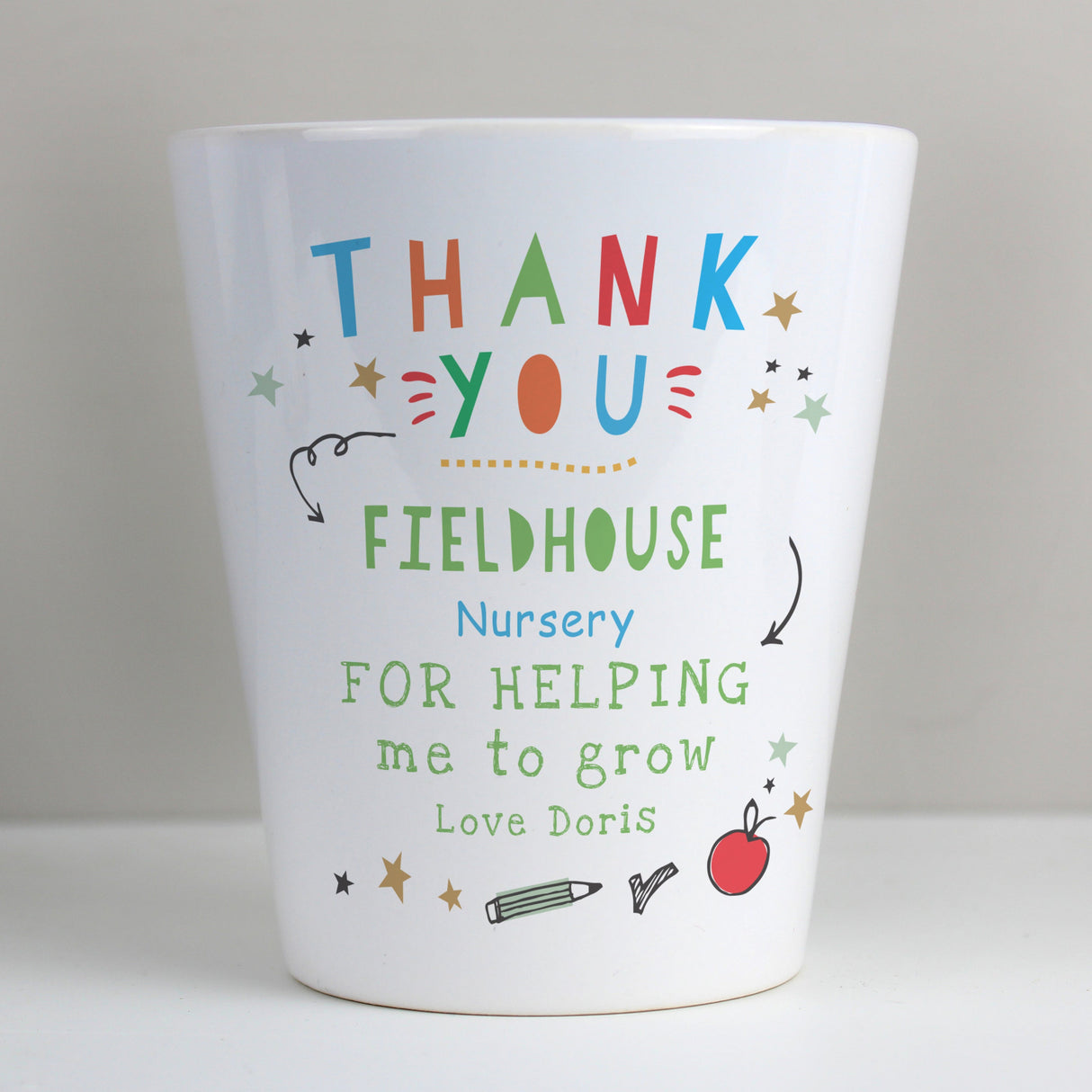 Personalised Thank You Teacher Plant Pot: 2 - Pots & Planters By Gift Moments