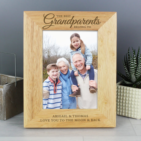 Personalised ’Best Grandparents’ Oak Photo Frame: 3 - Photo Frames By Gift Moments