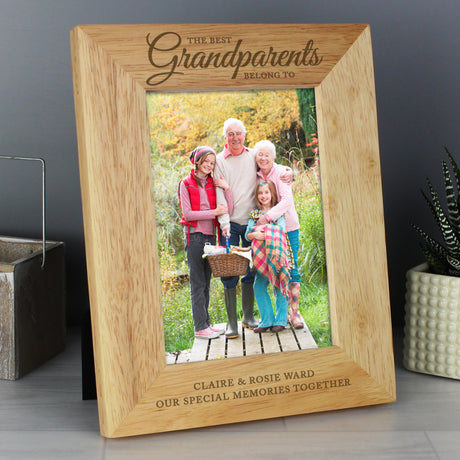 Personalised ’Best Grandparents’ Oak Photo Frame: 2 - Photo Frames By Gift Moments