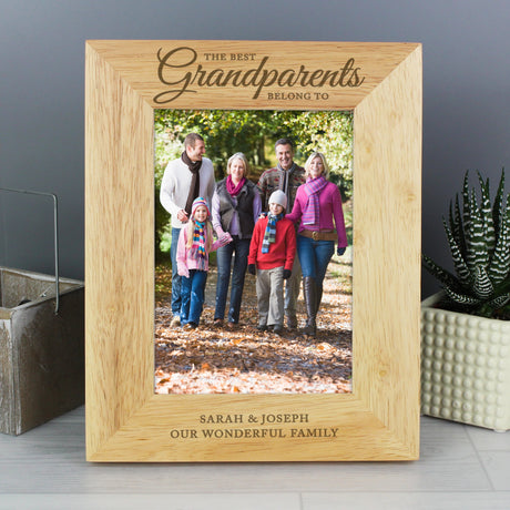 Personalised ’Best Grandparents’ Oak Photo Frame: 5 - Photo Frames By Gift Moments