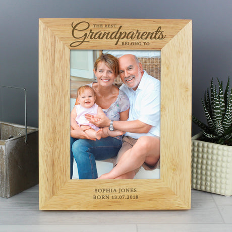 Personalised ’Best Grandparents’ Oak Photo Frame: 1 - Photo Frames By Gift Moments