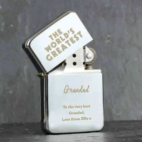 Personalised Silver Lighter: World’s Greatest: 3 - Smoking Accessories By Gift Moments