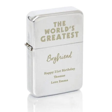 Personalised Silver Lighter: World’s Greatest: 2 - Smoking Accessories By Gift Moments