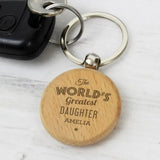 Personalised World’s Greatest Wooden Keyring: 4 - Keyrings By Gift Moments