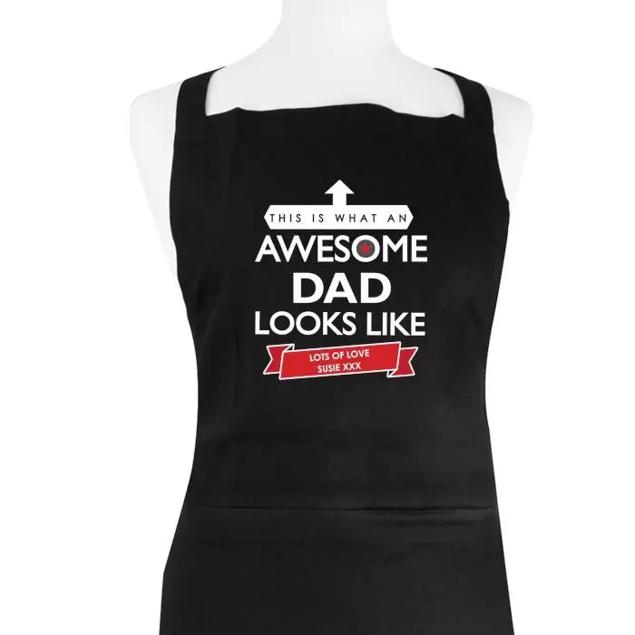 Personalised Awesome Black Apron: 2 - Aprons By Gift Moments