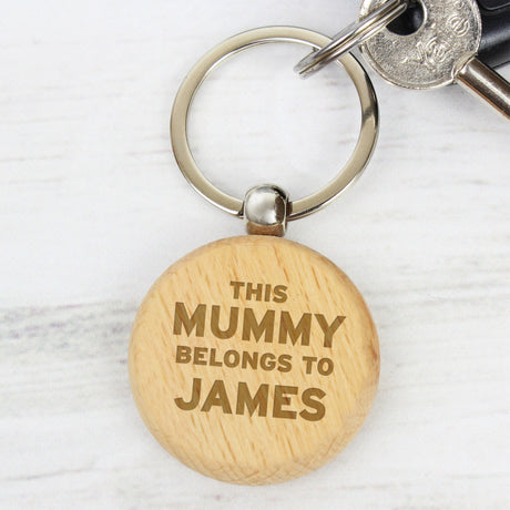 Personalised Wooden Keyring - This Belongs To: 2 - Keyrings By Gift Moments