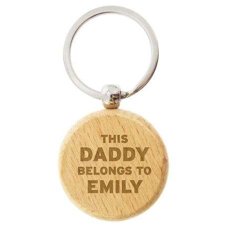 Personalised Wooden Keyring - This Belongs To: 4 - Keyrings By Gift Moments