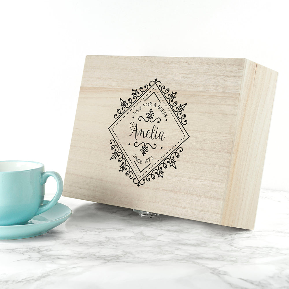 Personalised Time For a Break! Tea Box Selection: 6 - Tea Boxes By Gift Moments