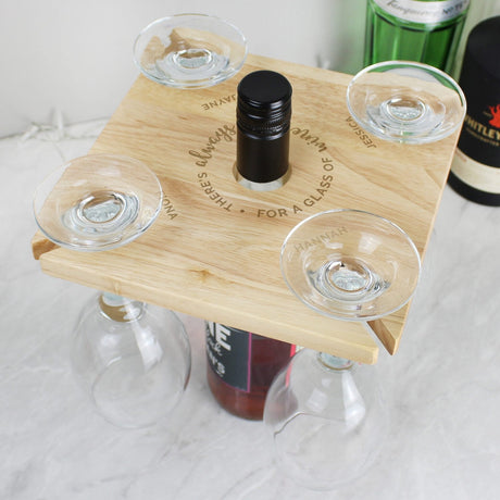 Personalised Wine Glass and Bottle Holder: 4 - Barware By Gift Moments